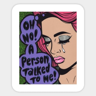 A Person Talked To Me! Comic Girl Sticker